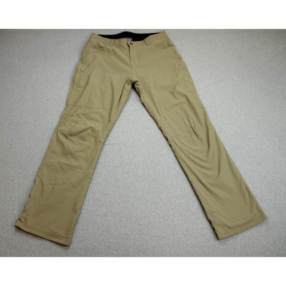 Eddie Bauer Pants Mens 34 x 32 Beige Tech Fleece Lined Stretch Nylon - Picture 1 of 6